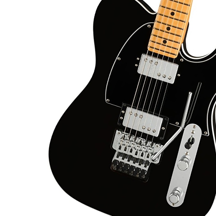 Fender American Ultra Luxe Telecaster Floyd Rose HH Akçaağaç Klavye Mystic Black Elektro Gitar